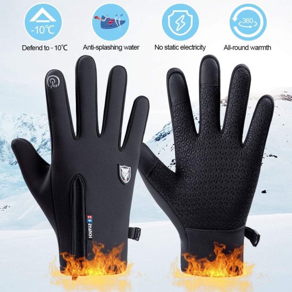 GORELOX Men's Thermal Running Gloves Black Large-4