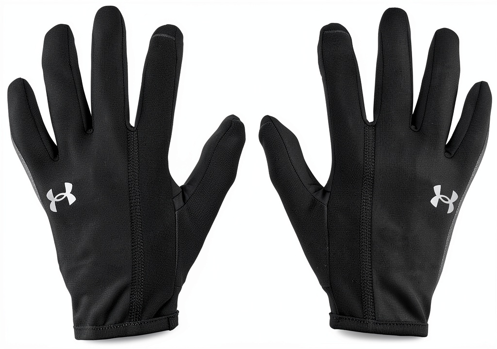 Under Armour ColdGear running gloves being used during a rainy morning run
