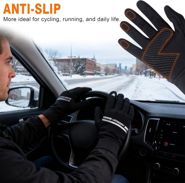 Black LOCOODAY Unisex Adult Running Gloves-3
