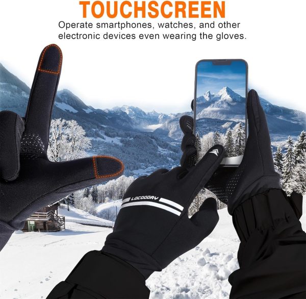 Black LOCOODAY Unisex Adult Running Gloves-2