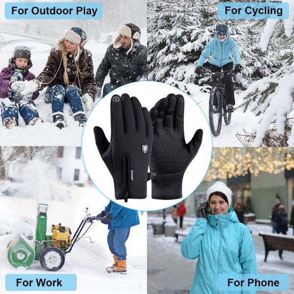 GORELOX Men's Thermal Running Gloves Black Large-5