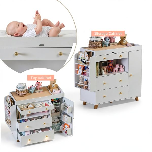 Nursery Changing Dresser FURNJOYLIFE Wood Design-2