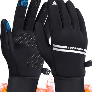 Black LOCOODAY Unisex Adult Running Gloves-0