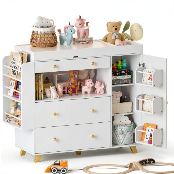 Nursery Changing Dresser FURNJOYLIFE Wood Design-0