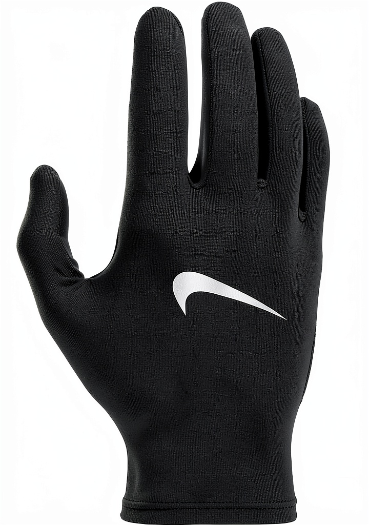 Nike running gloves in use on a trail