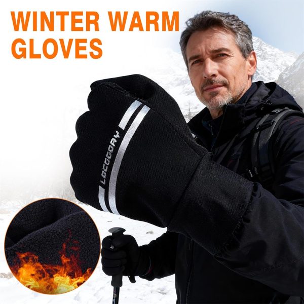 Black LOCOODAY Unisex Adult Running Gloves-4