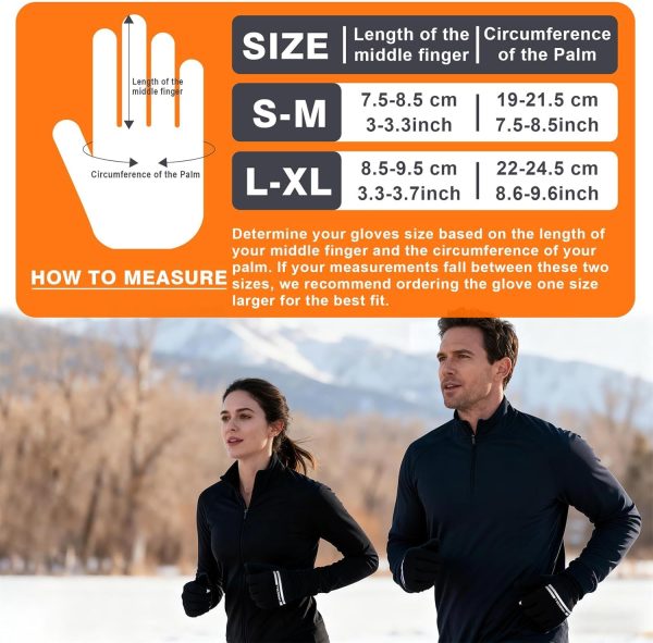 Black LOCOODAY Unisex Adult Running Gloves-5