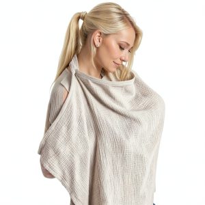 Nursing Cover for Breastfeeding Cotton Muslin-0