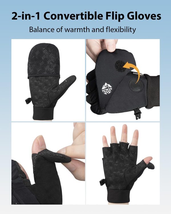 RIGWARL Convertible Running Gloves Ultra Warm-1