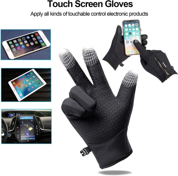 GORELOX Men's Thermal Running Gloves Black Large-2