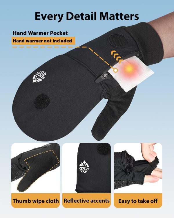 RIGWARL Convertible Running Gloves Ultra Warm-4