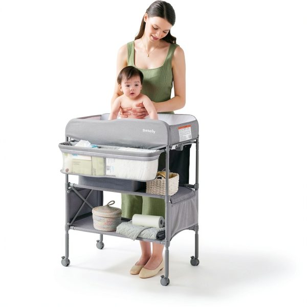 Sweeby Changing Table Black Wood Adjustable-6