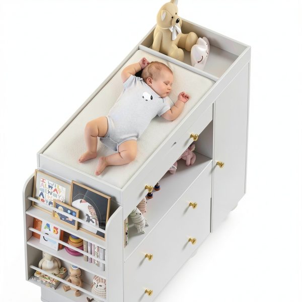 Nursery Changing Dresser FURNJOYLIFE Wood Design-3