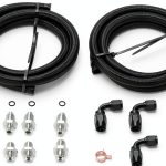 PQY Power Steering Hose Kit AN6 Black Aluminum Nylon 2000 PSI-0