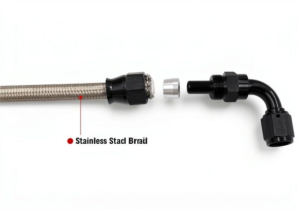 WnSEu Power Steering Hose Kit for Chevy C10 LS Swap Black Silver 25in-1
