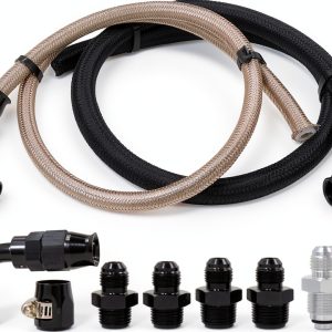WnSEu Power Steering Hose Kit for Chevy C10 LS Swap Black Silver 25in-0