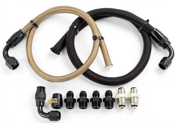 WnSEu Power Steering Hose Kit for Chevy C10 LS Swap Black Silver 25in-5