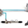 PQY Power Steering Hose Kit AN6 Black Aluminum Nylon 2000 PSI-4