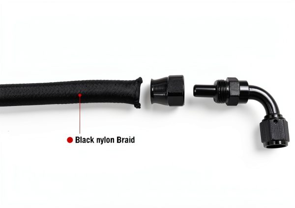 WnSEu Power Steering Hose Kit for Chevy C10 LS Swap Black Silver 25in-2